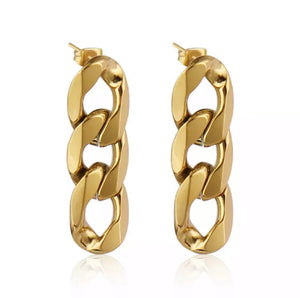 VANESSA Cuban Link Drop Earrings